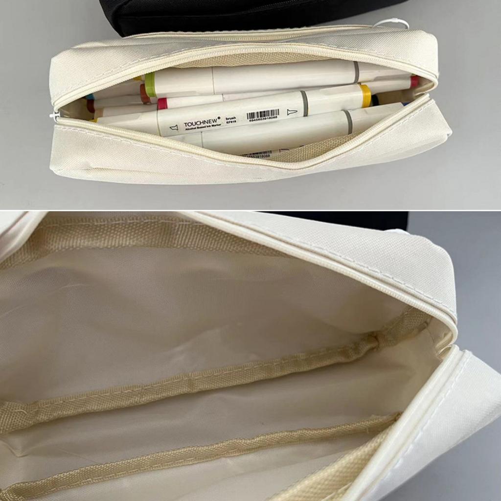2 Layer Large Capacity Blank Pencil Bag DIY Pen Case Stationery Holder Storage Box Zipper Pencil Pouch Student School Supplies