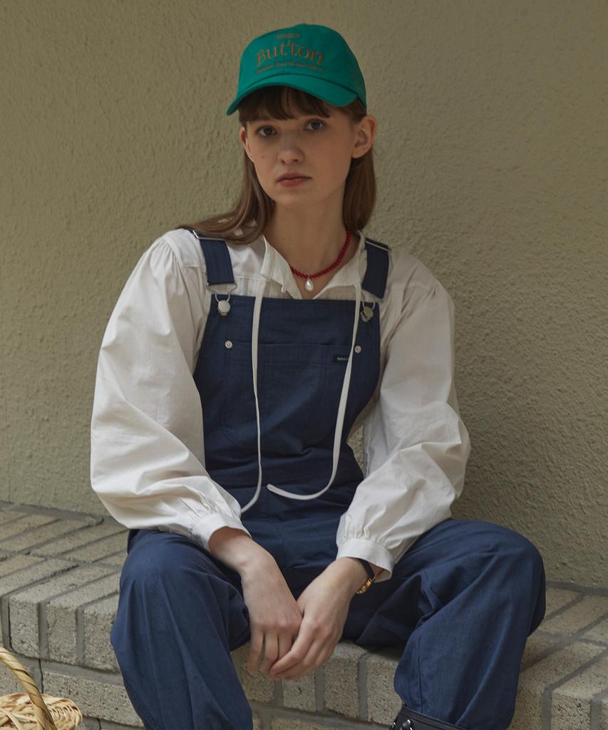 BUT'TON Logo Lettering Ball Cap Green