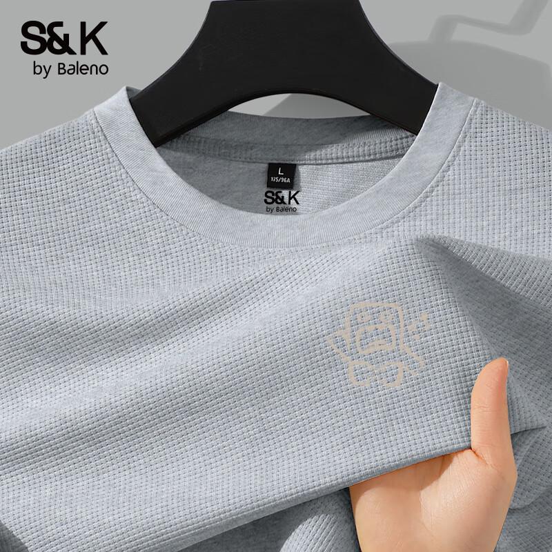 Baleno Men's S&K Waffle Texture Long Sleeve T-Shirt
