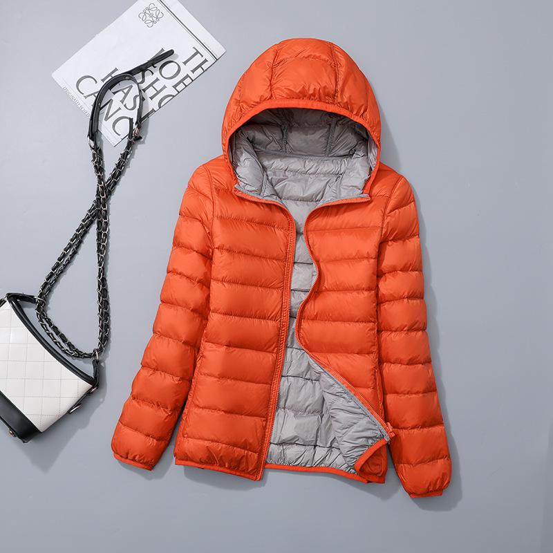 Women's Reversible Lightweight Down Jacket - Two-Sided, Plus Size, Korean Style, Thin Design