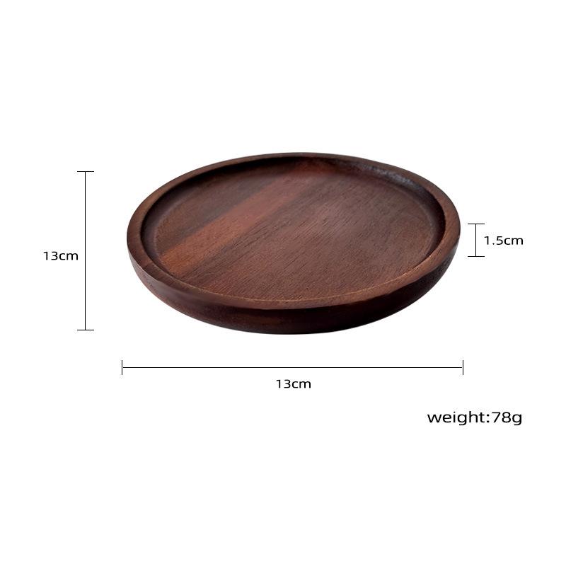 Japanese Solid Wood Round Tea and Snack Tray