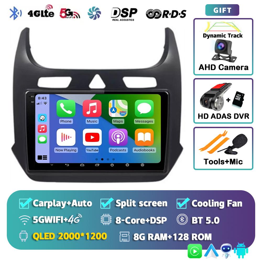Android 14 Carplay Car Radio for Chevrolet Cobalt 2 2011-2018 Multimedia Video Player WIFI+4G GPS 2Din DVD Head Unit Stereo QLED