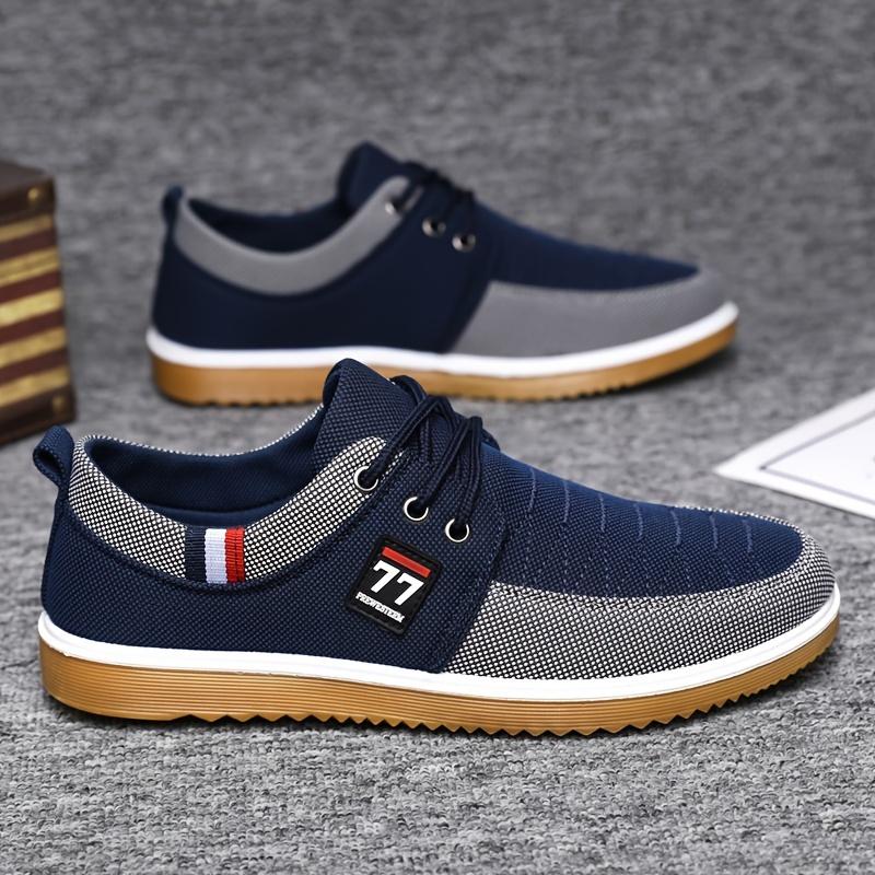 Pantofi de pânză casual pentru bărbați, pantofi cu șireturi, respirabili, rezistenți la uzură, antiderapante, pentru exterior, primăvară, vară și toamnă