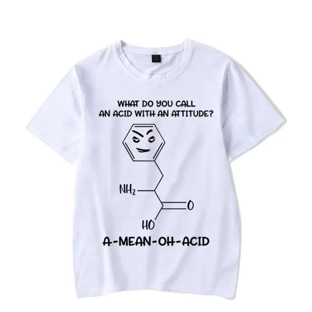 Brand Men's T-Shirt Chemistry Acid with Attitude Print Tshirts Short Sleeve Men's T-Shirt Funny Graphic T Shirt Black Tee Shirts