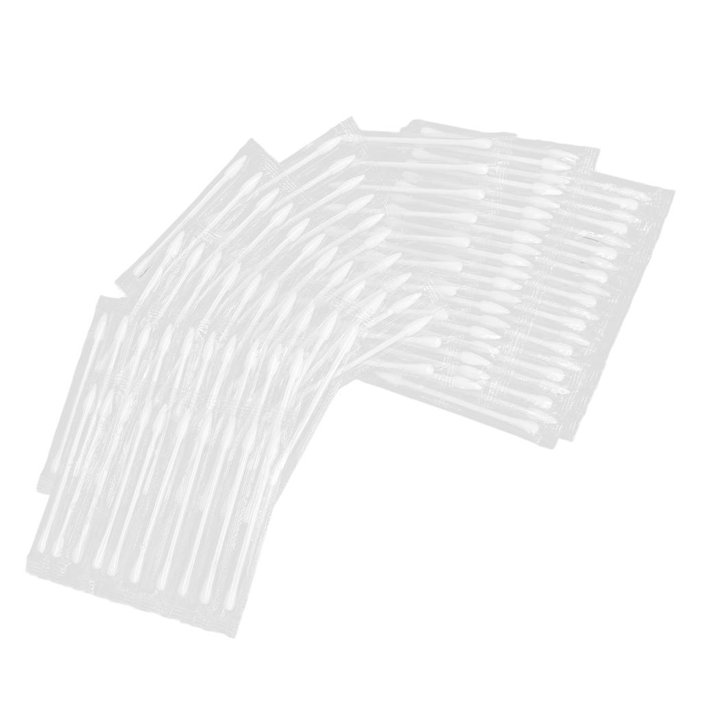 100 Pezzi Bastoncini Cotone Doppia Testa Confezionati Singolarmente Usa e Getta Pulizia Make-up Cotone Bastoncino