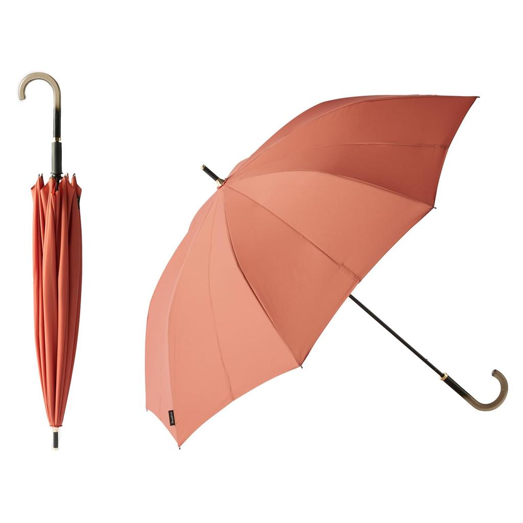 Marna Shupatto and Long Suitable for Rain or Sicilian P614OR Umbrella, Women's Men's, Buttonless, Umbrella, Unisex, Shine, Water-Repellent, Orange,