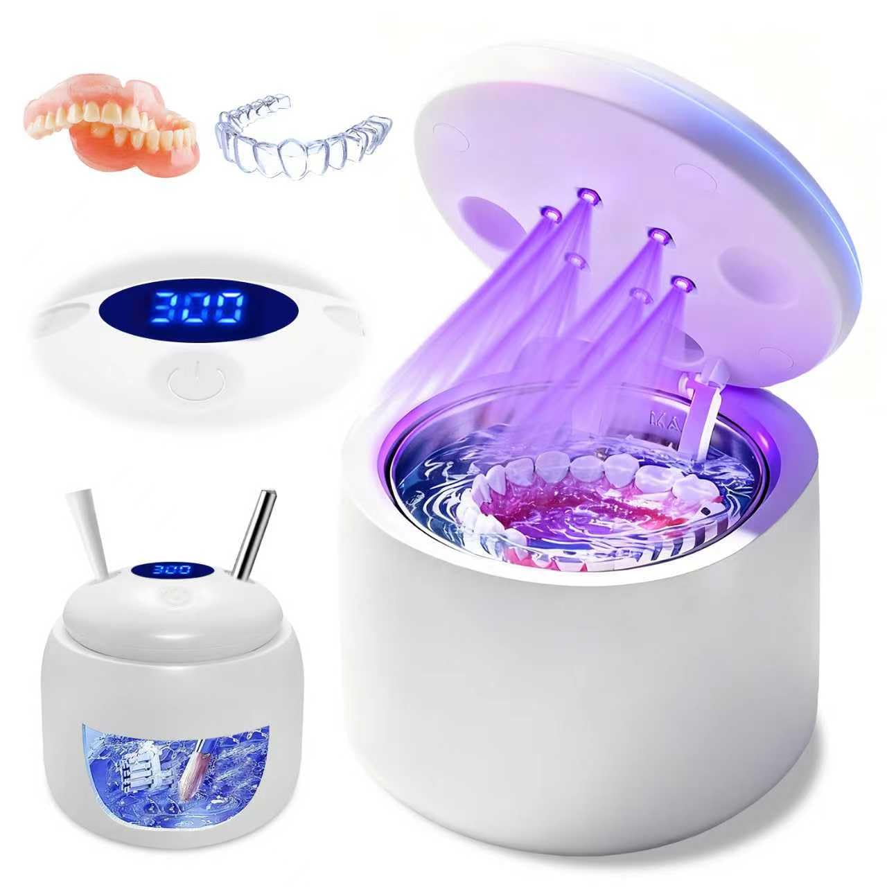 

Ультразвуковой очиститель для зубных протезов ARAER с мощным светодиодом 200 мл Компактный для дома и включает японскую инструкцию по эксплуатации Очиститель, 45 000 Гц