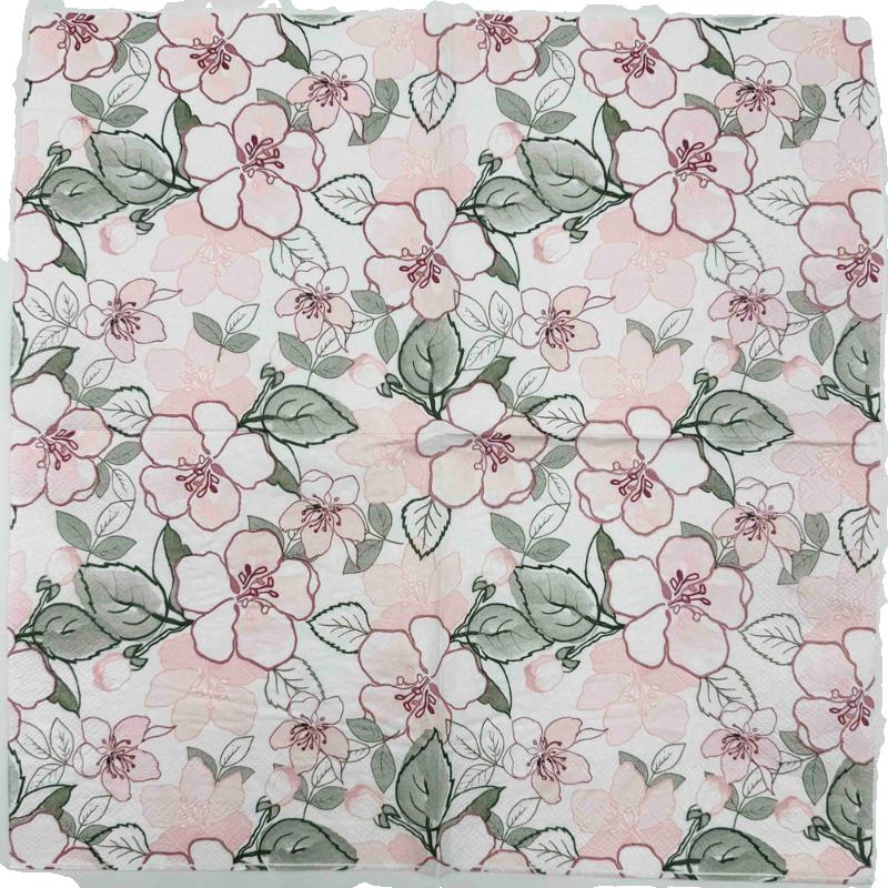 20 Stück/Packung 33 x 33 cm, 2-lagig, Einweg-Partyserviette, Blumenmuster