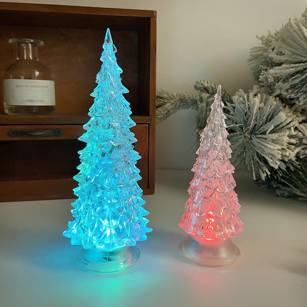 Seven-Color LED Acrylic Christmas Tree Ornament - Heartfelt Gift and Desktop Decoration