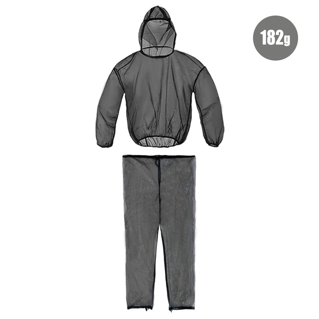 Fiskeklær for menn Utendørs Svart Anti-Plage Drakt for Fotturer Fiske Camping Langermet Skjorte og Bukser