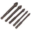 5Pcs Cross Tile Drill Bit Carbide Hex Shank Drills Bits Concrete Hole Opener for Glass Ceramic