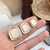 10Pcs/lot 17/21/25mm Multicolor Sunken Shape Metal Button Rectangular Beige Black Coffee Sweater Hair Rope Decorative Button