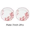 Ceramic Tableware Pomegranate Flower Pattern Housewarming Bowls Plate Steak Plate Dinnerware Microwave Feativel Gift