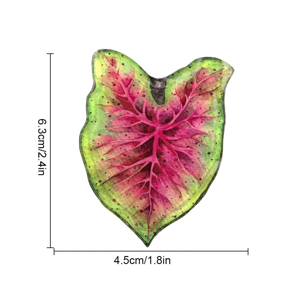 Creative Acrylic Tropical Plant Magnetic Fridge Sticker - Simulation Leaf Design