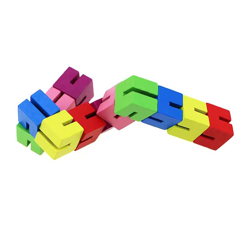 Cub Clasic Colorat Șnur Bloc de Lemn de Construcție Jucărie Creativă Fidget pentru Reducerea Stresului Pentru Copii Copil Mic Jucării Educative