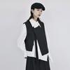Niche Style Irregular Design Yarn-dyed Fabric Vintage Casual Vest Women Korean Fashion Elegant Sleeveless Waistcoat