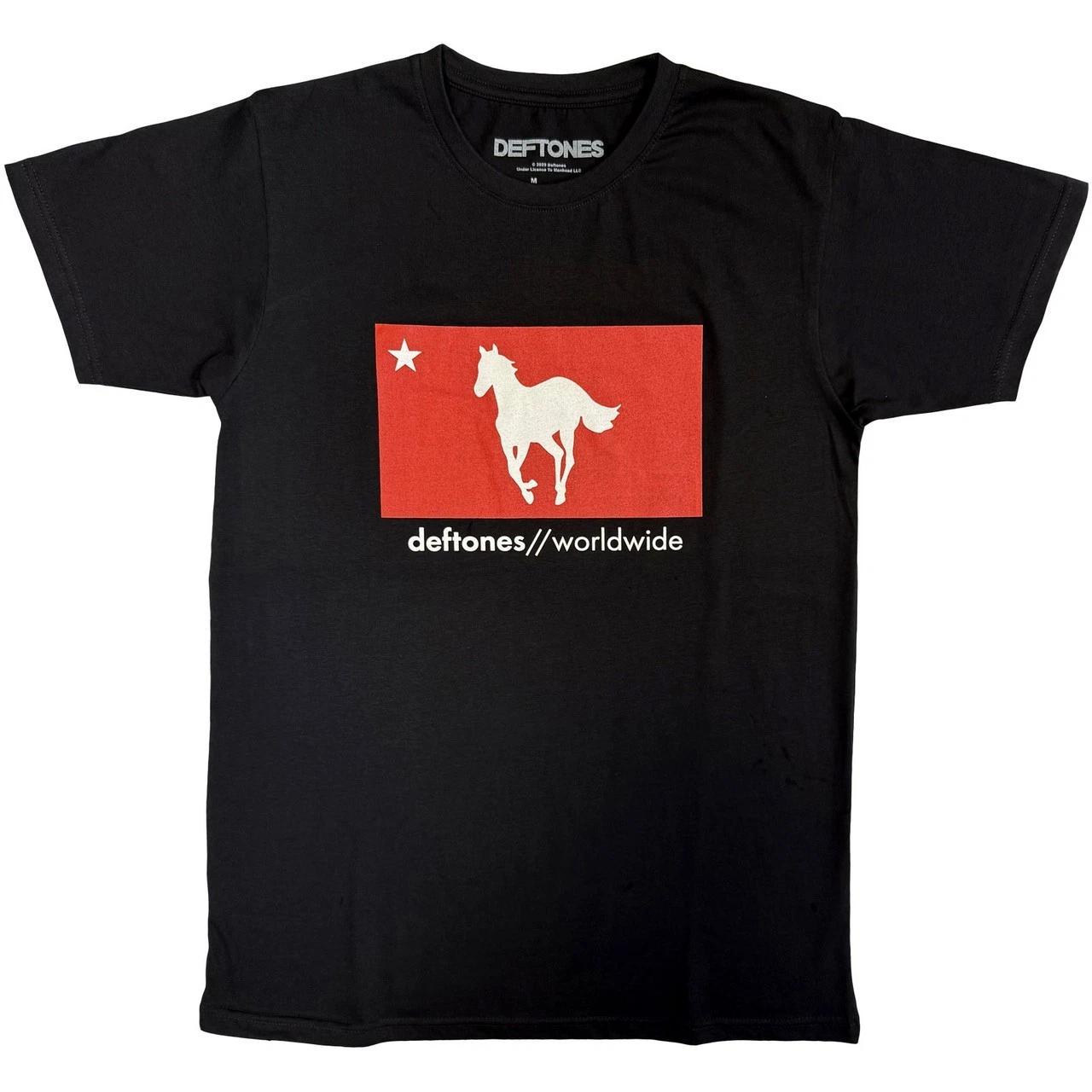 

Official Deftones T Shirt Star & Pony Black Classic Rock Metal Band Licensed Tee 4XL