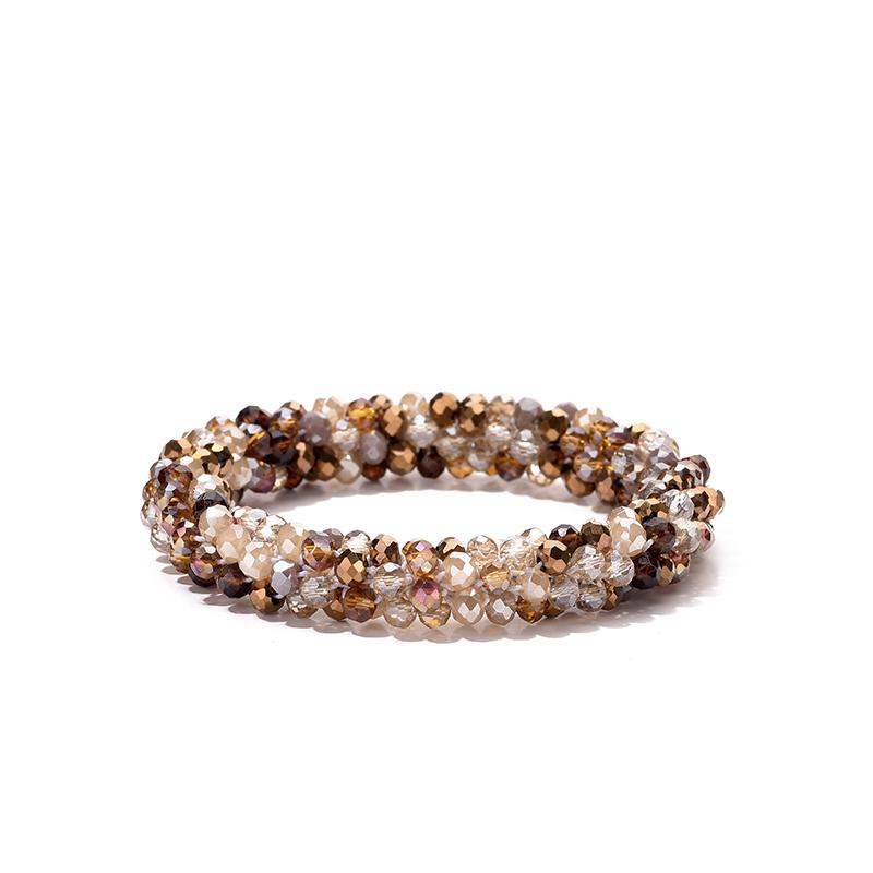 Multicolor Boho Elastic Bracelet Bangle For Women Vintage Rope Weave Handmade Glass Crystal Beads Stretch Bracelets Zircon Gift