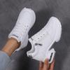 Damen Höhenverstärkende Atmungsaktive Sneaker - Dicksohlig, Sportlich, Lässig, Bequem, Petite-Passform, Vielseitige Weiße Schuhe