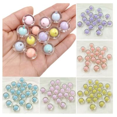 Core Beads Fashion Bracelet Necklace Accessories Outside Inside 10pcs Candy Color Transparent Beaded Material DIY Acrylic