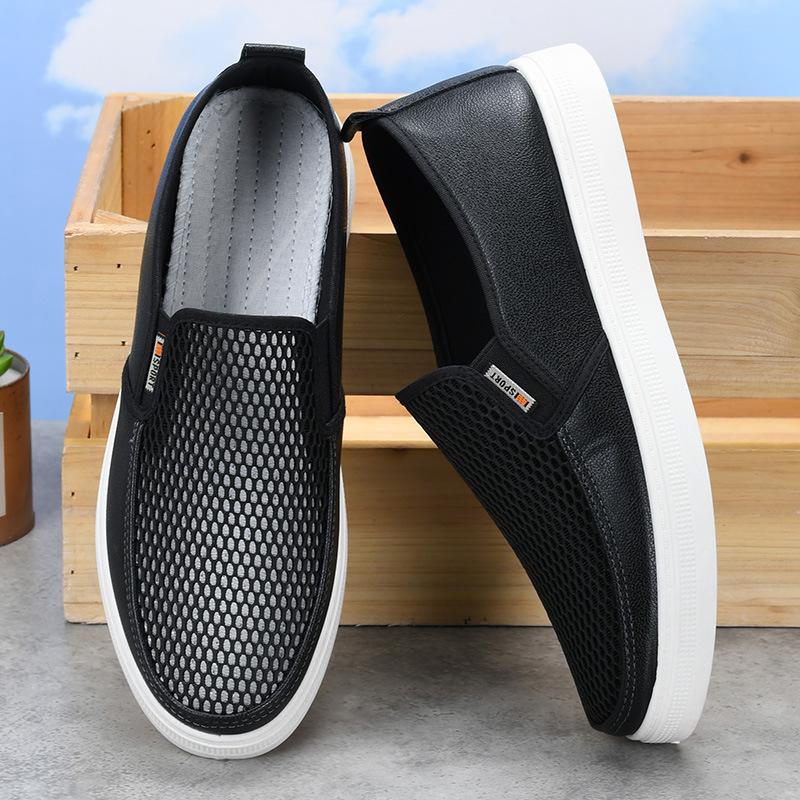 Men's 2025 Breathable Mesh Slip-on Shoes: Lightweight Summer Walking & Driving Footwear