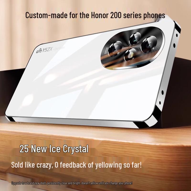 Honor 200 Pro Glas Handyhülle: Galvanisiert, Sturzsicher, Rutschfest, Vollständige Objektivabdeckung