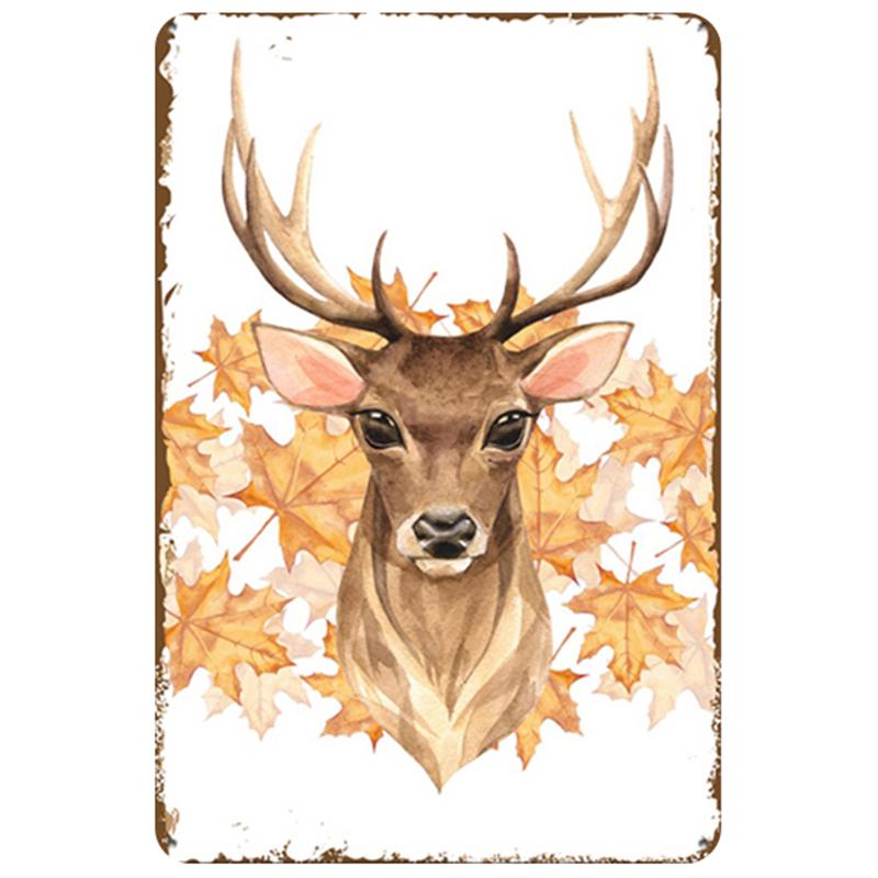 Deer Plaque Metal Vintage Tin Sign Metal Poster Pin Up Shabby Home Decor Signs Bar Cafe Resaurant Decoration Iron Painting