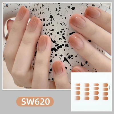 24pcs Nail Polish Strips Self-Adhesive Art Design Decals Full Cover Gel Wraps Colorful Stickers Women Decals Decoration Slider