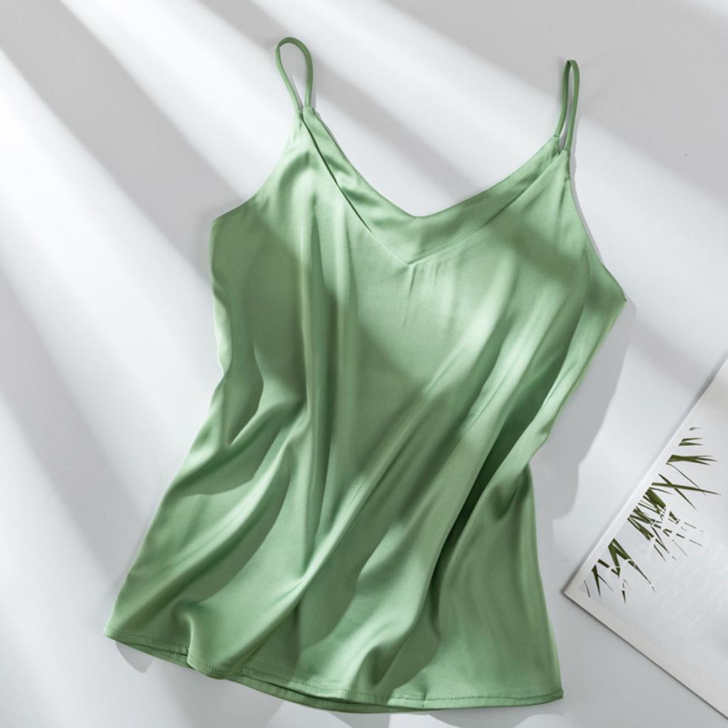 Women's Loose Fit Plus Size Imitation Silk Satin Camisole - Sleeveless Top for Outerwear or Inner Wear