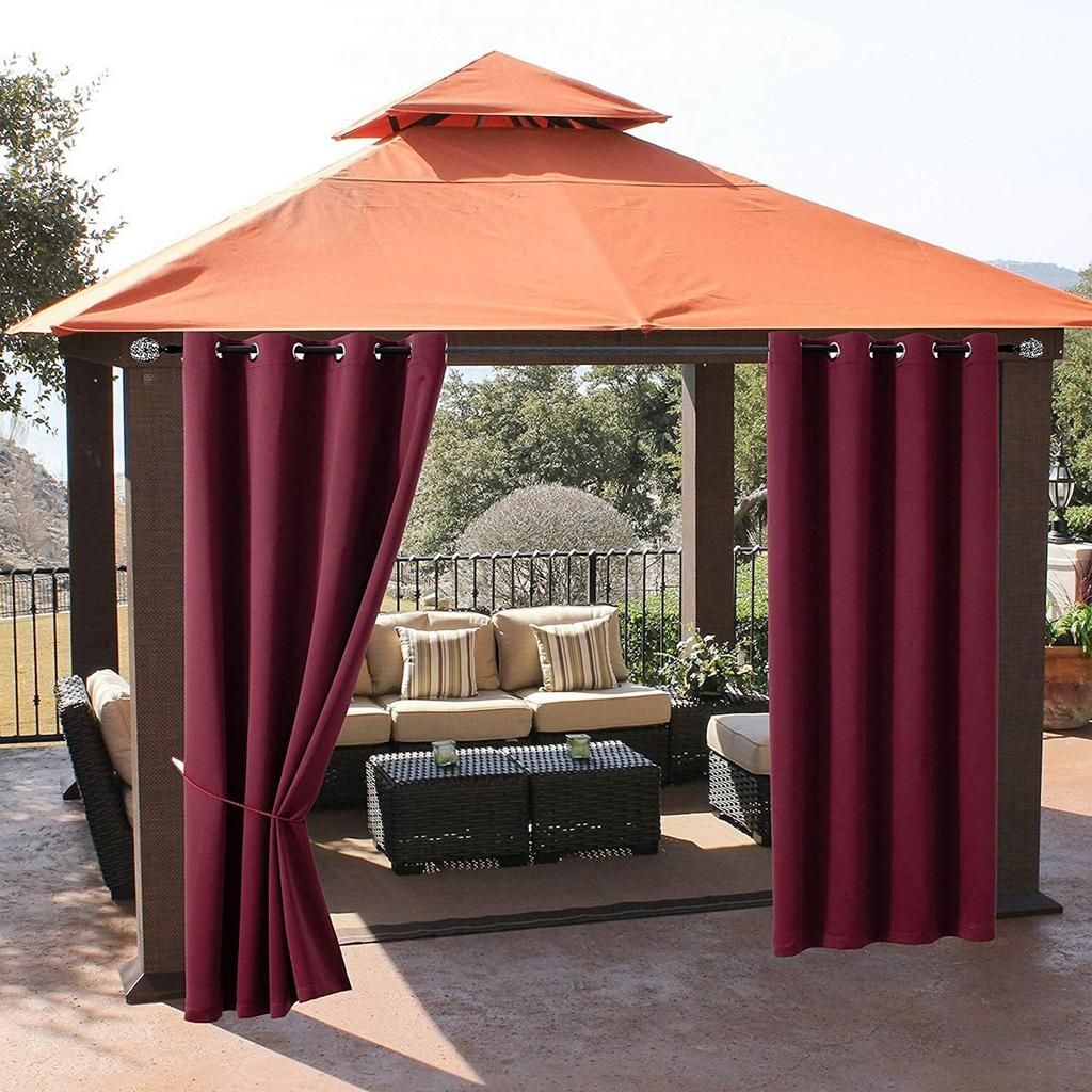 1/2/3/4 Outdoor Curtains for Patio Waterproof, Light Filtering Privacy Outside Curtains for Living Room, Gazebo, Porch, Pool