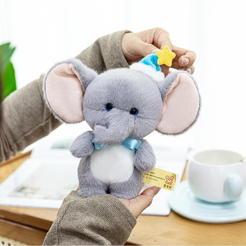 Hat Sleeping Cute Bow Cartoon Elephant Plush Toy Pendant For Decoration Bag