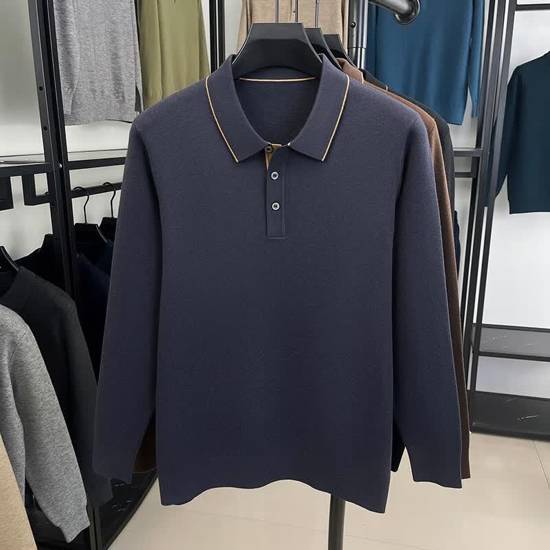 IMAGINEX Men s Old Money Style Thick Knit Polo Sweater 120