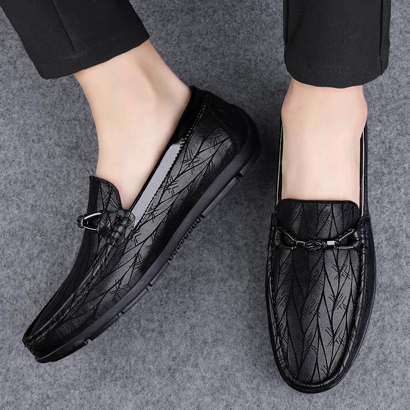 New Luxury Top Quality Men's Shoes Genuine Leather Loafers Flat Non-slip Men's Shoes Casual British Style Moccasins Office Shoes