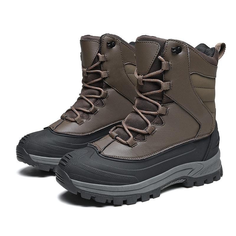 Herren Schneestiefel wasserdicht und rutschfest Baumwollschuhe Samt warm und kältefest Schuhe High-Top Winter Herrenschuhe