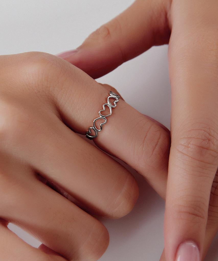 Helene Jewelry Silver 925 Silver Slim Heart Miss Ring (Type A)