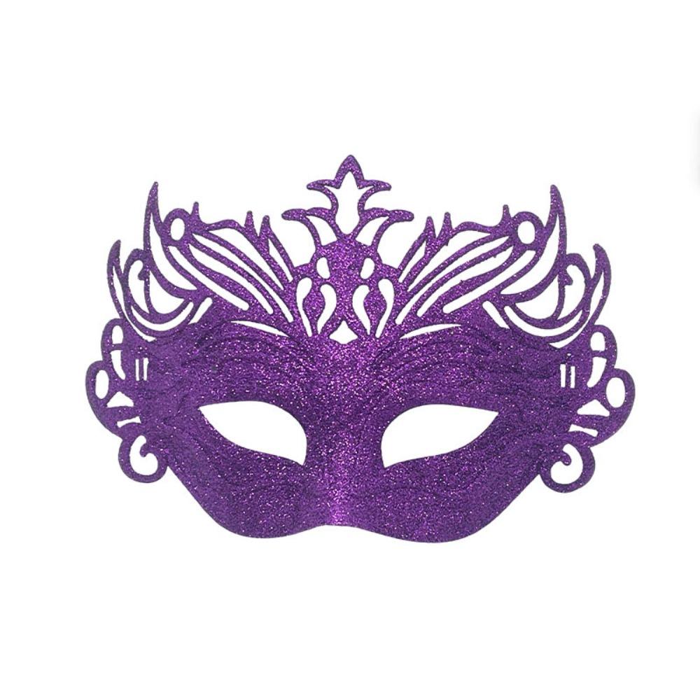 Half Face Design Glitter Crown Mask Sparkle Finish Role Playing Mask Party Mask Accessory  Adults