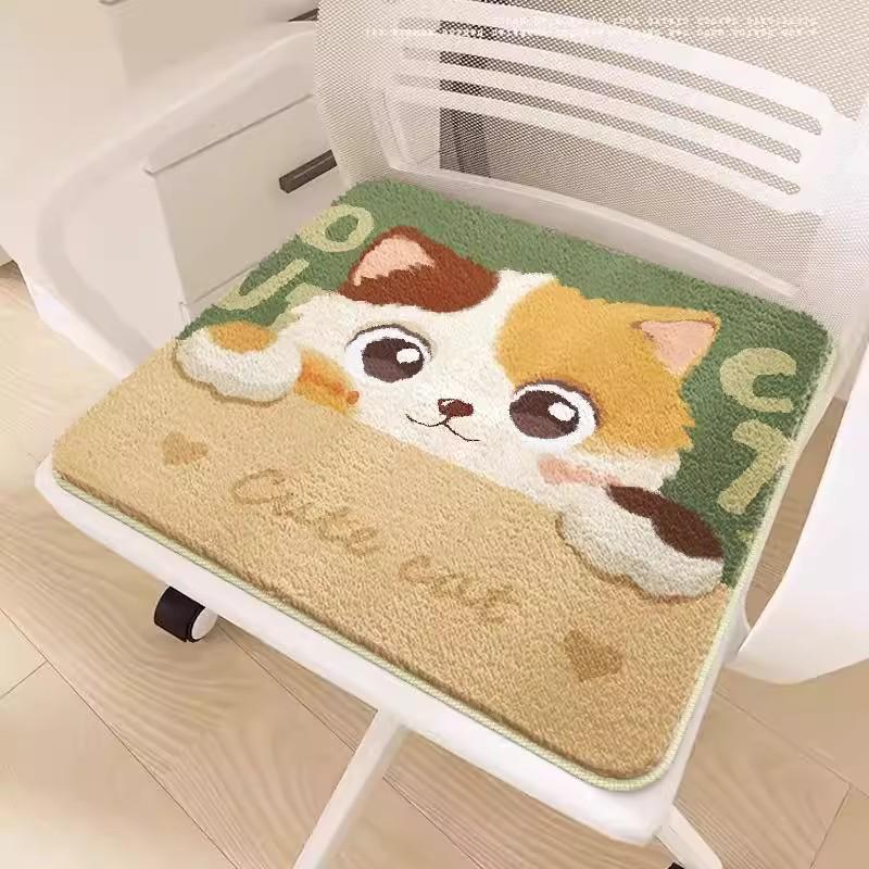 Cartoon Plush Non-Slip Chair Cushion – Soft Imitation Cashmere for Office, Student, or Sofa Seating