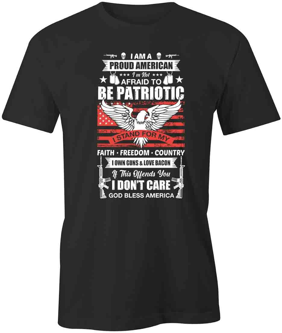 USA PROUD FAITH FREEDOM COUNTRY TShirt Tee Short-Sleeved Cotton CLOTHING S1BSA47 S