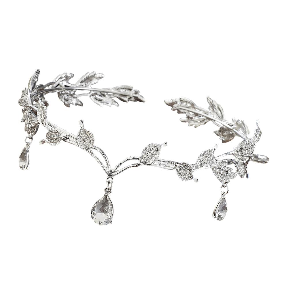 Vintage Forehead Pendant Rhinestone Tiara Headband for Weddings and Proms with Crystal Beads Formal Occasion Props