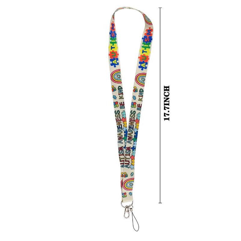 ID Card Holder Rainbow Credential Holder Neck Straps Autism Awareness Badge Holder Mobile Phone Accessories