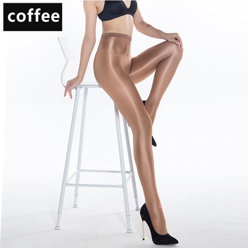 70D Chaussettes Sculptantes Sexy pour Femmes Chaussettes de Performance Huileuses Bas Collants Chaussettes Réfléchissantes Chaussettes Flash Huileuses One Size brown
