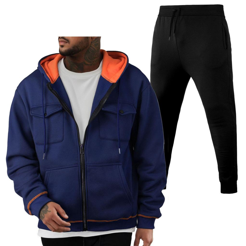 Men's Multi-Pocket Zipper Hoodie Sweatshirt 220g Fabric - Same Day Shipping