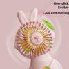 2024 hot creative cute bunny fan USB charging outdoor convenient mini fan with strong wind power