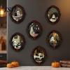 Retro Gothic Room Accessories Halloween Ghost Refrigerator Magnet, Fridge Magnets, Oval Picture Magnetic Magnets Frame Stickers for Kitchen