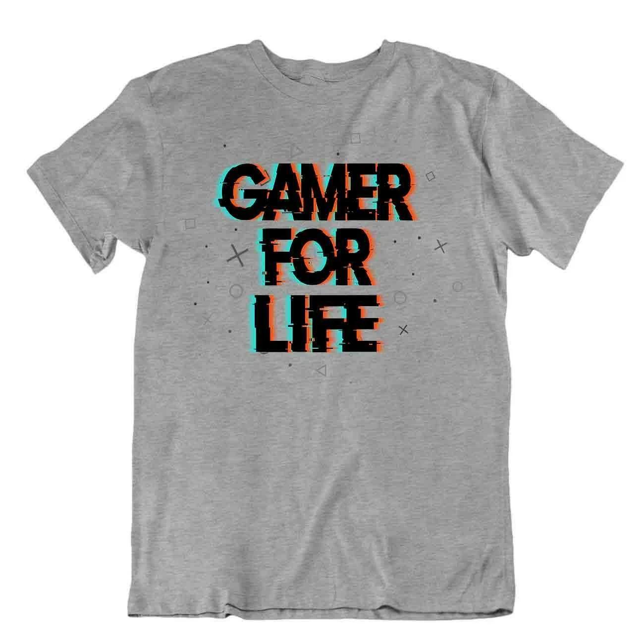 Gamer For Life T-Shirt Playoff Joke Tshirt Mens Funny Gamble Tee Textile S