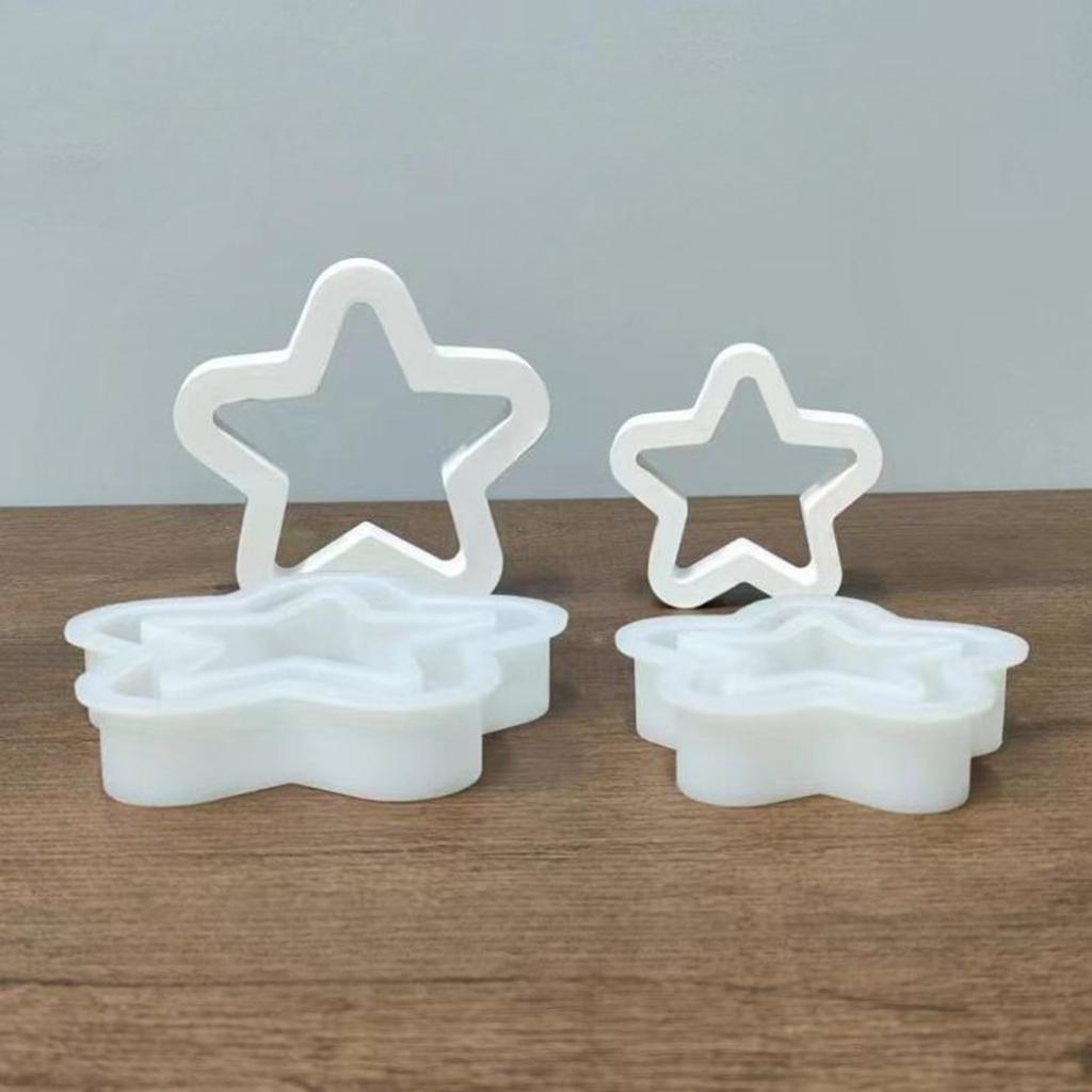 3 Stück Sternform Harzform Ausgehöhlter Stern Harz Silikonform für DIY Gipsornament Handwerk Tischdekorationen