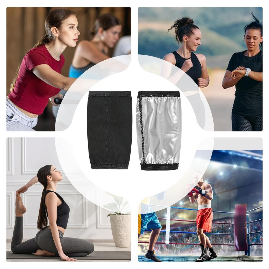 Sauna Sleeve For Fat Arms 2 Piece Adjustable Compression Sleeves Sweat Arm Shaper Bands For Women Men Home Weight Loss Fitness