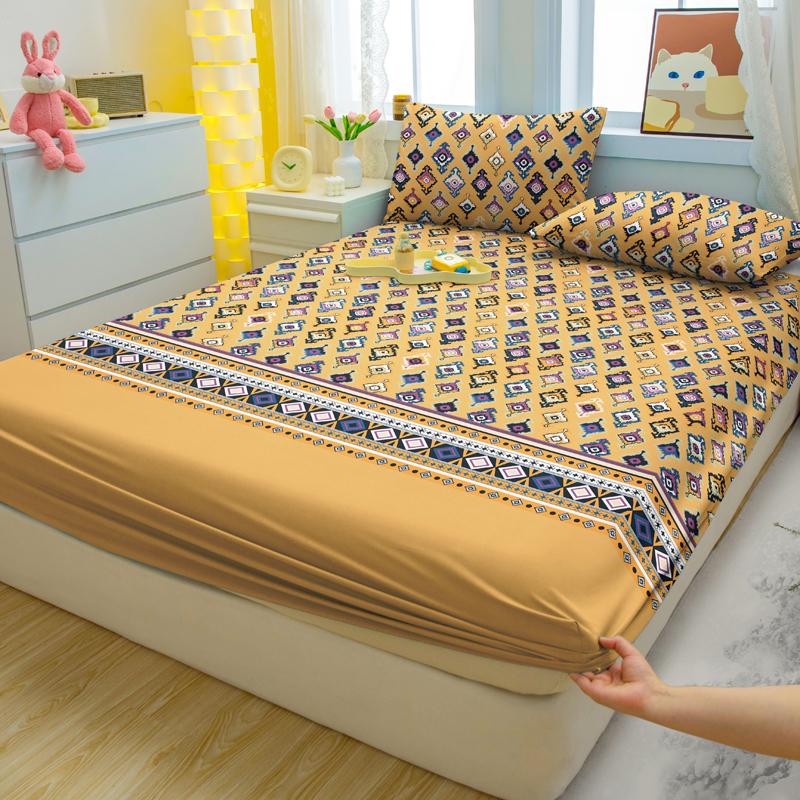Set Lenzuolo Sotto con Angoli Semplice Moderno, 3 Pezzi, Fantasia Bohemia, Opaco, Set Copriletto Stampato per Camera da Letto, Biancheria da Letto