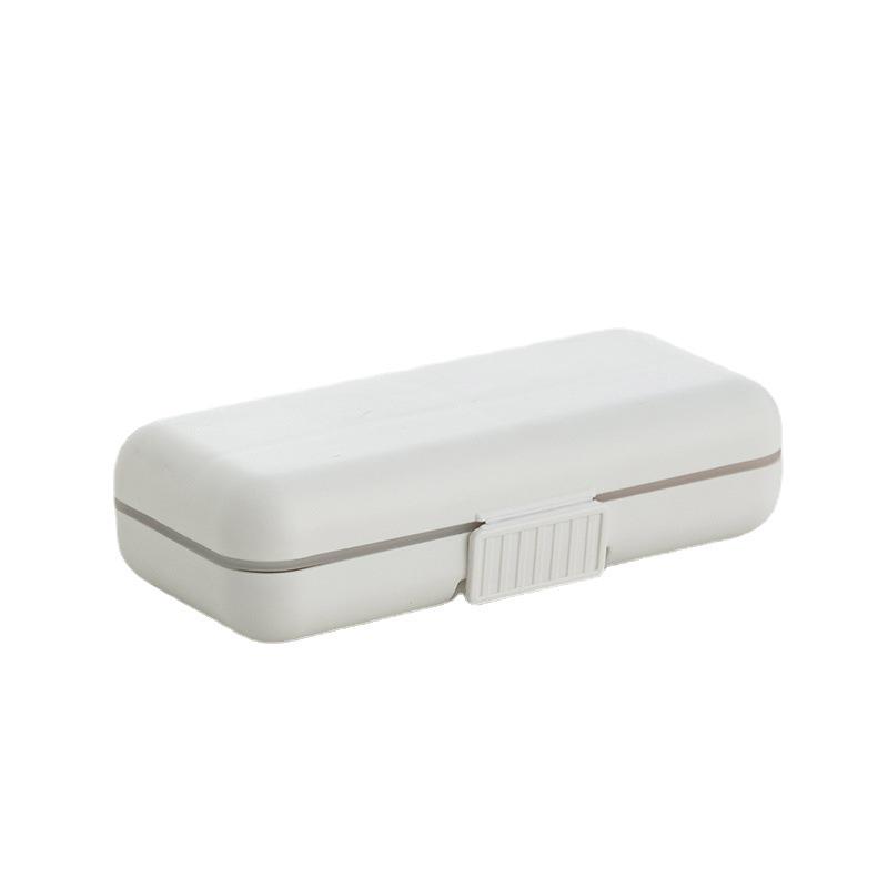 Dual-Layer Dustproof Portable Medicine Box with Double Seal and Compartments