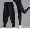 Fall and Winter Down Cotton Pants Female Outwear Big Yards High-waisted Padded Thickened Loose Slim Warm Pants Thickened Warm